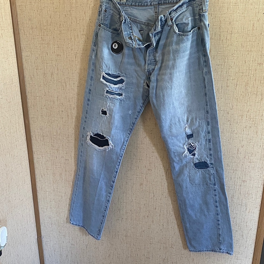 Light Blue Distressed Men’s Jeans